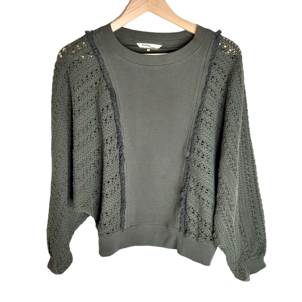 Rocks & Indigo Crochet Sleeve Shirt